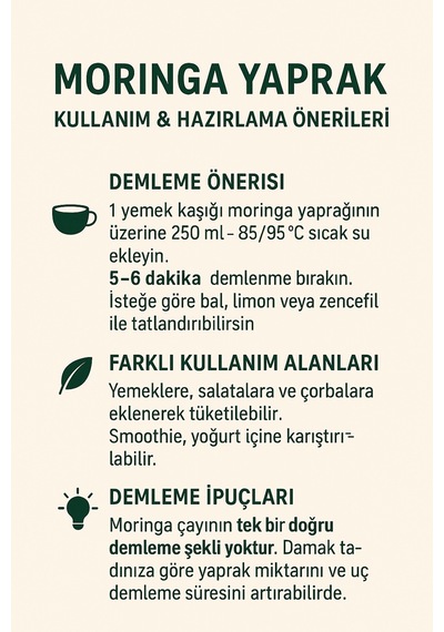 Moringa Çayı 50 Gr Doğal Moringa Yaprakları Moringa Oleifera Bitkisi