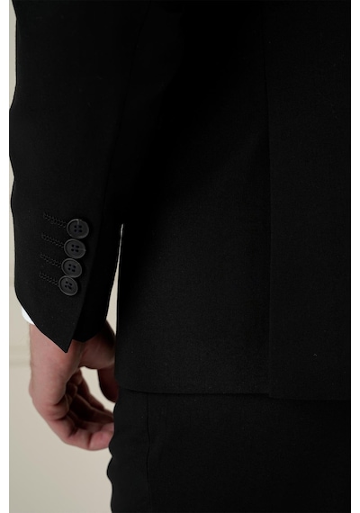 Efor Slim Fit Çift Yırtmaç Mono Yaka Klasik Siyah Takım Elbise Tk 912 Siyah Efor Slim Fit Çift Yırtmaç Mono Yaka Klasik Siyah Takım Elbise Tk 912 Siyah