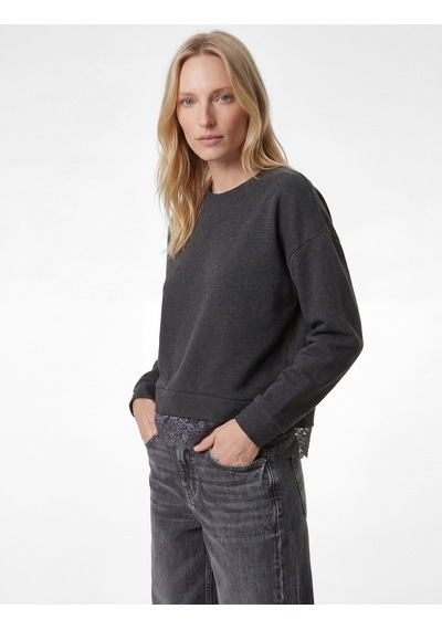 Koton Uzun Kollu Bisiklet Yaka Dantel Detaylı Sweatshirt Antrasit 6sak40070ek Koton Uzun Kollu Bisiklet Yaka Dantel Detaylı Sweatshirt Antrasit 6sak40070ek