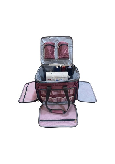 Overlok Ev Tipi Dikiş Makine Çantası Overlok Çanta Hurcu Profesyonel Dikiş Makinesi Çantası Pembe