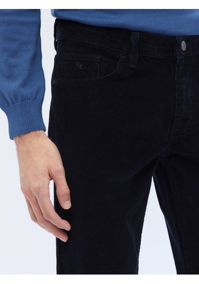 Kip Lacivert Dokuma Slim Fit Kadife Casual Pamuk Karışımlı Pantolon 400053 Lacivert