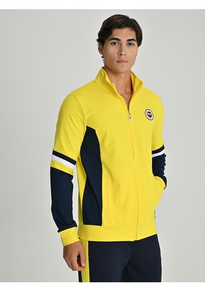 Fenerium Erkek Trıbun Diyagonal Detaylı Sweat Sarı