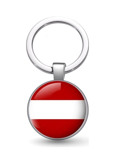 Tamgacrafts Avusturya Austria Bayrağı Metal Anahtarlık Ülke Temalı Hediyelik Çok Renkli