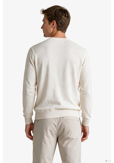 Nautica Erkek Krem Regular Fit Triko-24205