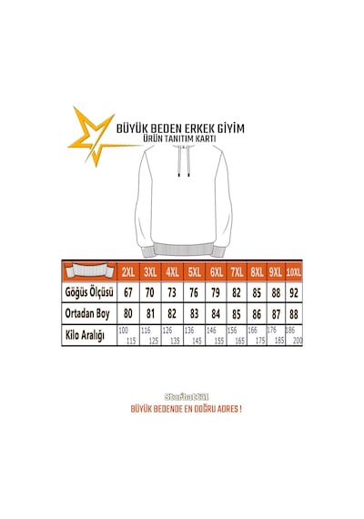 Starbattal Büyük Beden Kapüşonlu 3ip Sweat Beauty 25714 Sıyah Siyah