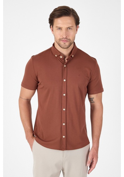 İmza Kiremit Kısa Kol Düğmeli Yaka Cepsiz Performans Ürün Slim Fit Gömlek 1004250256 Kiremit İmza Kiremit Kısa Kol Düğmeli Yaka Cepsiz Performans Ürün Slim Fit Gömlek 1004250256 Kiremit