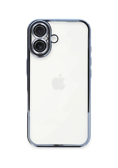 Apple  Uyumlu  iPhone 16 Plus Kılıf Kamera Korumalı Lensli Silikon Açık Mavi