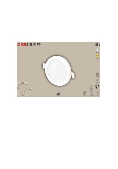 Ct-5645plus Led Panel Ayarlanabilir Spot 5adet - 6 W Gün Işığı