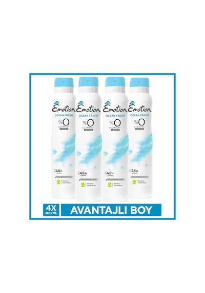 Emotion Ocean Fresh Kadın Alüminyumsuz Vegan Deodorant 4x200 Ml