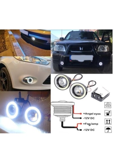 Universal Mercekli Angel Sis Farı Metal Su Geçirmez 76 Mm Kırmızı