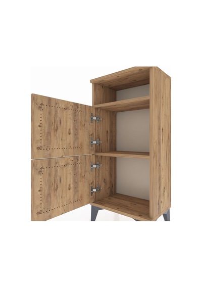 Arges Komodin Tek Raflı 2 Kapaklı 44x30x96 Çam-çam Çam