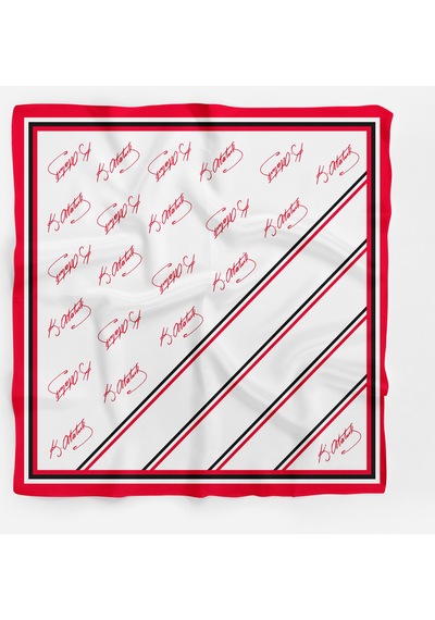 10'lu Paket K.atatürk İmza Desen Bandana/fular Beyaz