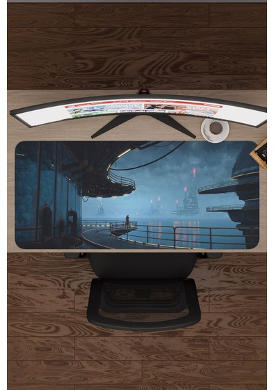 Dijital Okyanus Gemi V1 90x40 Xxl Gaming Kauçuk Kaymaz Taban Mouse Pad Fare Altlığı