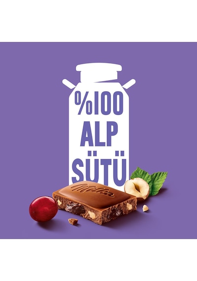 Milka Fındıklı & Üzümlü Tablet Çikolata 80g - 6 Adet