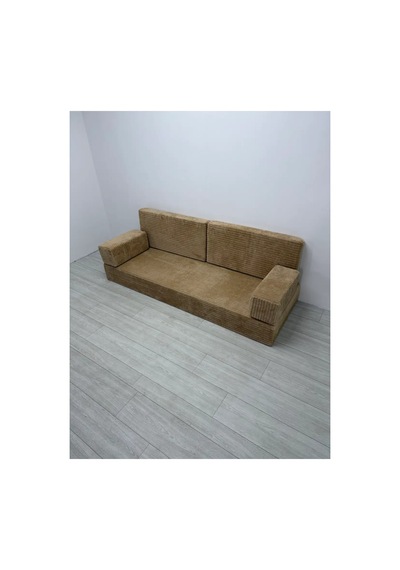 Premium Fitilli Kadife Kumaş, Modüler Dinlenme Koltuğu , Yer Yatağı Ve Koltuk Takımı - Bej