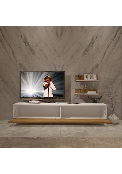 Decoraktiv Eko 4 Mdf Std Retro Tv Ünitesi Tv Sehpası Beyaz - Pera