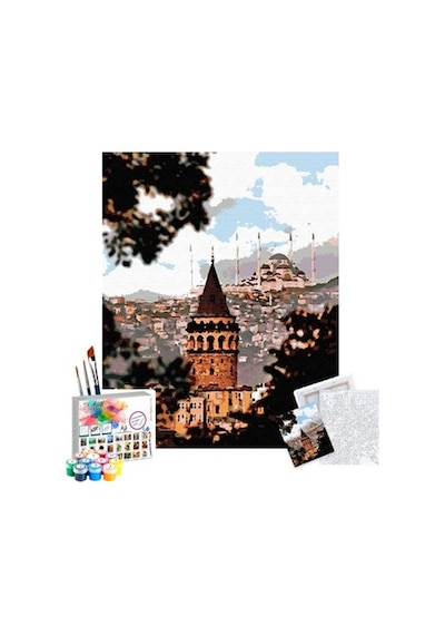 Sayılarla Boyama Seti 40 X 50 Cm Tuval Şasesine Gerili Istanbul