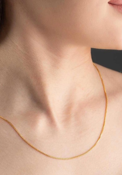 Bayar Gold 14 Ayar Altın Orta Kalın Palmiye Zincir Kolye 1 MM