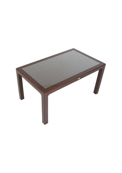 Mandella 90x150 Elit Rattan Masa Camlı Kahverengi Diğer