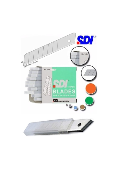 Maket Bıçağı Yedeği Geniş 5 Tüp 10 Lu 18 Mm Sdı Falçata Bıçağı Yedek Ağızları Koli Karton Kesici Hobi