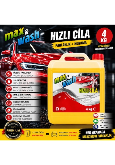 4 Kg Hızlı Cila 1/1 Konsantre Profesyonel Oto Hızlı Cila Araç Boya Koruyucu Ve Parlatıcı Oto Kuaför Ürünü