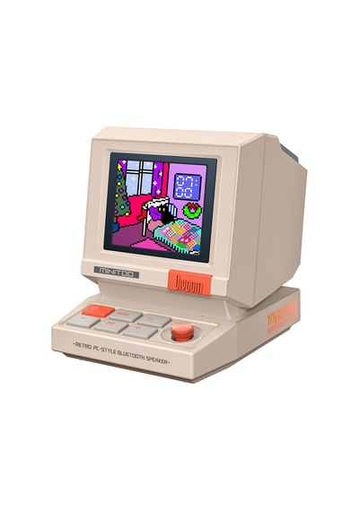 Minitoo Retro Pc-style Bilgisayar Hoparlörü, Akıllı Piksel Ekranı Ve Kendi Resimlerinizi Oluşturma Özelliği, Bluetooth Ve Usb Ses, Beyaz Gürültülü Alarm/zamanlayıcı, Yatak Odası İçin