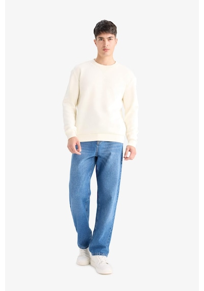 Defacto Regular Fit Bisiklet Yaka Basic Düz Kalın Sweatshirt T3777az25auer140 Ekru