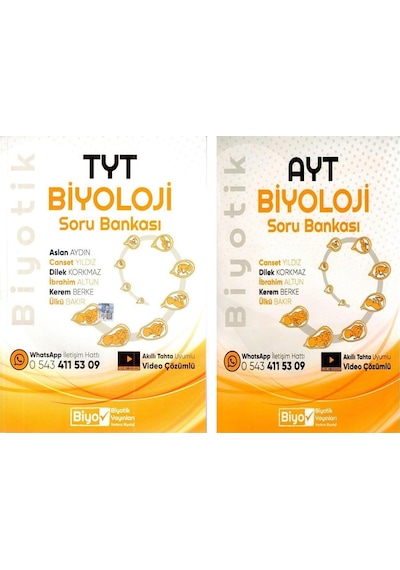 Biyotik Tyt Ve Ayt Biyoloji Soru Bankası Seti 2 Kitap