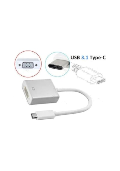 4694 Usb 3.1 Type-C To Vga Adaptör Çevirici Dönüştürücü Apple Uyumlu MacBook