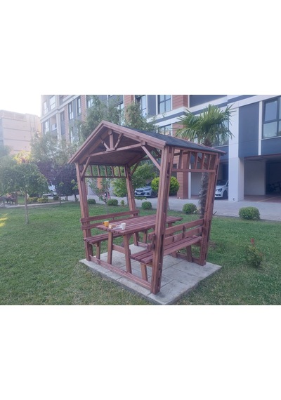 Ahşap Gölgelik Kamelya Pergola P5 Maun