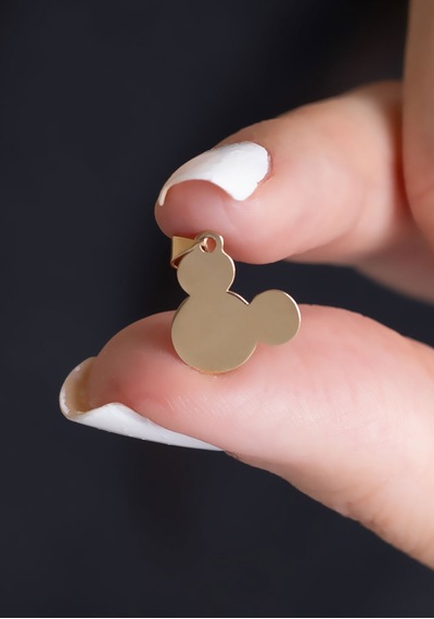14 Ayar Altın Mickey Kolye Ucu Sarı Altın