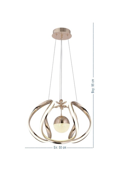 Nilüfer 3 Renk Gold Sarı Beyaz Ve Gün Işığı Luxury Led Kristal Taşlı Avize Çok Renkli