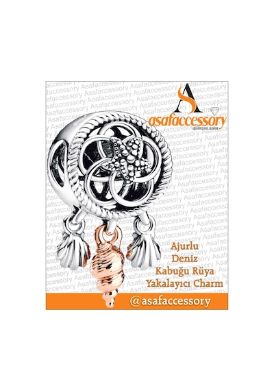 Ajurlu Deniz Kabuğu Rüya Kapanı Charm Asafaccessory Gümüş
