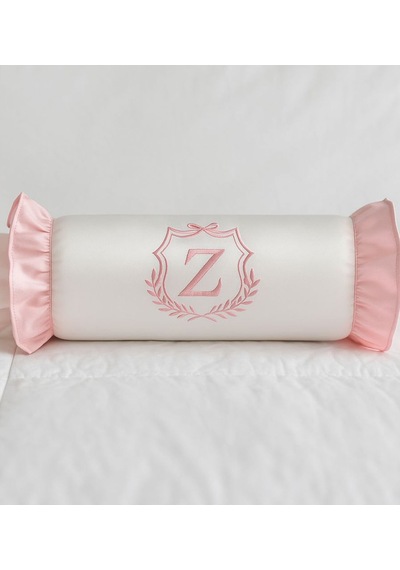 Bk Gift Kişiye Özel Harf İşlemeli Pembe Fırfırlı Şeker Yastık, Ev Hediyesi Kobitmeyencom35609 Bk Gift