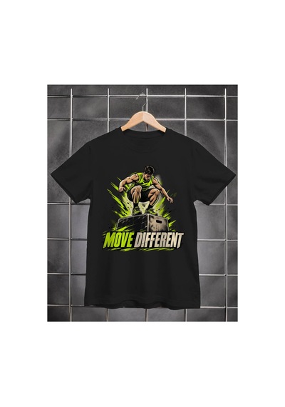 Segungear Movedifferent Erkek Regular Fit Baskılı Spor Tişört Siyah - 933732637 Siyah
