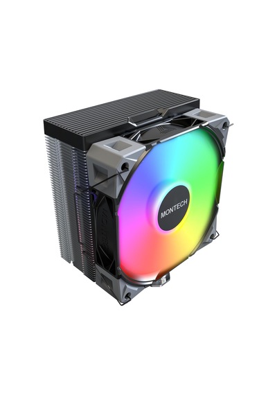 Nx400 Argb - Cpu Soğutucu, Tek Kule, 4 Gelişmiş Isı Borusu, 52 Kanatlı Isı Emici, E28, 120 Mm Fdb Statik Basınçlı Fan, 28 Mm Fan Kalınlığı, Köşe Kapağı Ayak Pedleri, Argb - Siyah