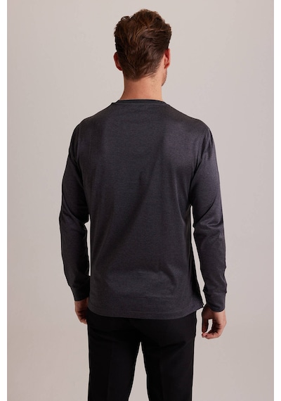 Ysf Erkek Gri Bisiklet Yaka Sweatshirt