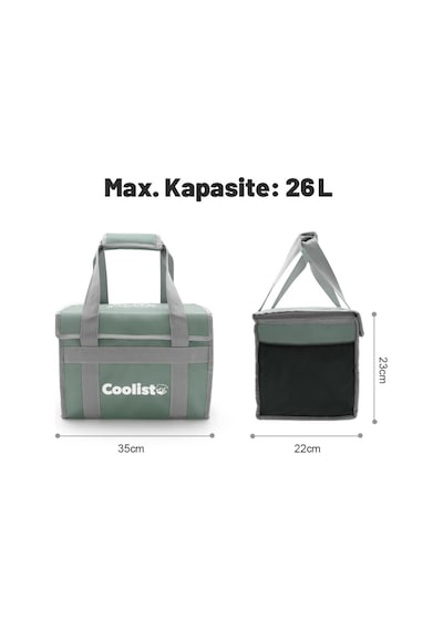 Coolist Cl26Lg 26 L Katlanabilir Termos Bez Çanta / Buzluk Yeşil