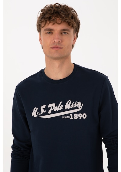 U.S. Polo Assn. Erkek Bisiklet Yaka Regular Fit Lacivert İnce Sweatshirt 50316315-VR033