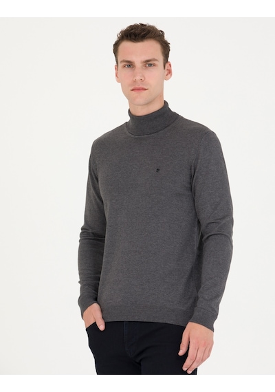 Pierre Cardin Erkek Gri Melanj Triko Kazak 50276531-vr086 Gri Melanj