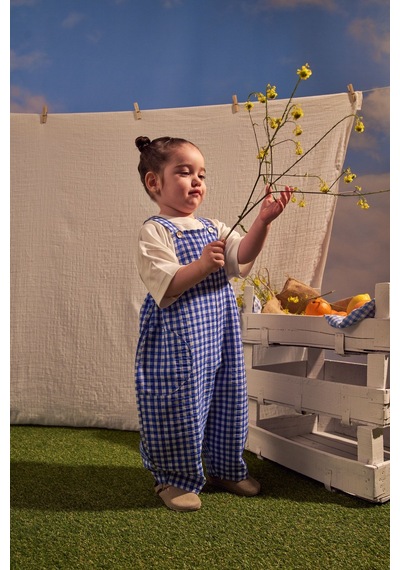 Oh La La Koala Mavi Daisy Picnic Serisi Cepli Salopet
