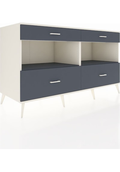 Kronos Konsol 2 Raflı 4 Çekmeceli 176x59x99 Aytaşı-antrasit Aytaşı-antrasit