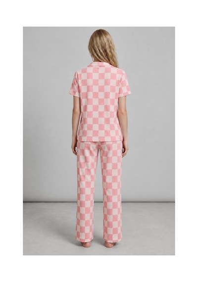 Fit Women Kadın Kısa Kollu Rahat Pembe Pijama Takımı 4727