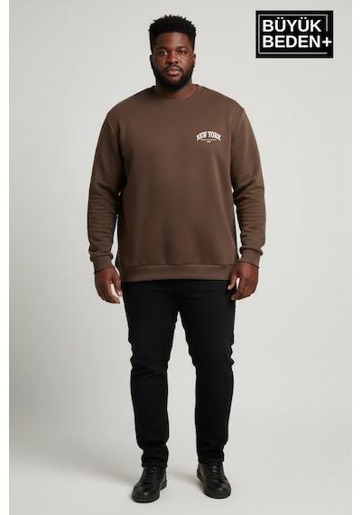 Süperlife Erkek Büyük Beden New York Baskılı Bisilet Yaka İnce Sweatshirt Spr26bsw956-5 Kahverengi Süperlife Erkek Büyük Beden New York Baskılı Bisilet Yaka İnce Sweatshirt Spr26bsw956-5 Kahverengi