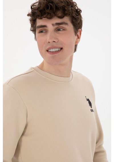 U.S. Polo Assn. Erkek Regular Fit Bisiklet Yaka Taş Sweatshirt 50292596-VR049