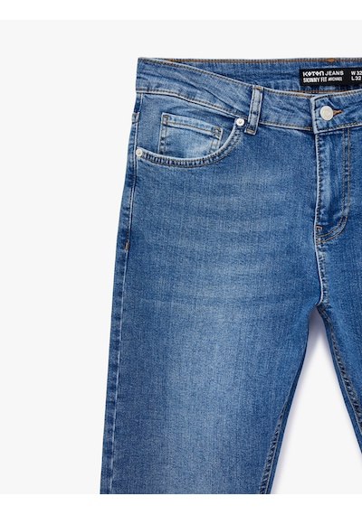 Koton Normal Bel Pamuklu Skinny Jean Pantolon - Michael Jean Orta İndigo 6sam40168nd İndigo Koton Normal Bel Pamuklu Skinny Jean Pantolon - Michael Jean Orta İndigo 6sam40168nd İndigo
