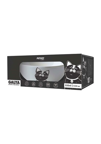 M-pets Galya Seramik Kedi Mama Ve Su Kabı Siyah Beyaz 550 Ml 244-51024.01