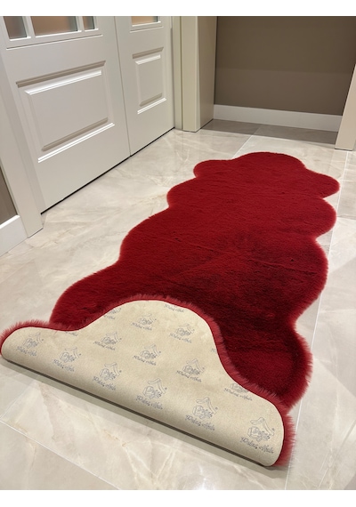 Ultra Soft Bordo Yumuşak Dokulu Peluş Halı Çift Kafa Post