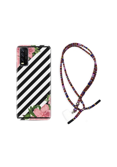 Vivo Y20 Kılıf Rasta Boyun Askılı Strip Flowers 2 1409