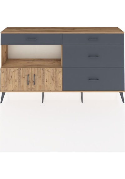 Arges Konsol Tek Raflı 4 Çekmeceli 2 Kapaklı 176x30x99 Çam-çam/an Çam-çam/antrasit Arges Konsol Tek Raflı 4 Çekmeceli 2 Kapaklı 176x30x99 Çam-çam/an Çam-çam/antrasit